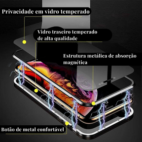 Case iPhone Magnética Blindada - Dupla Proteção 360º com Tela de Privacidade