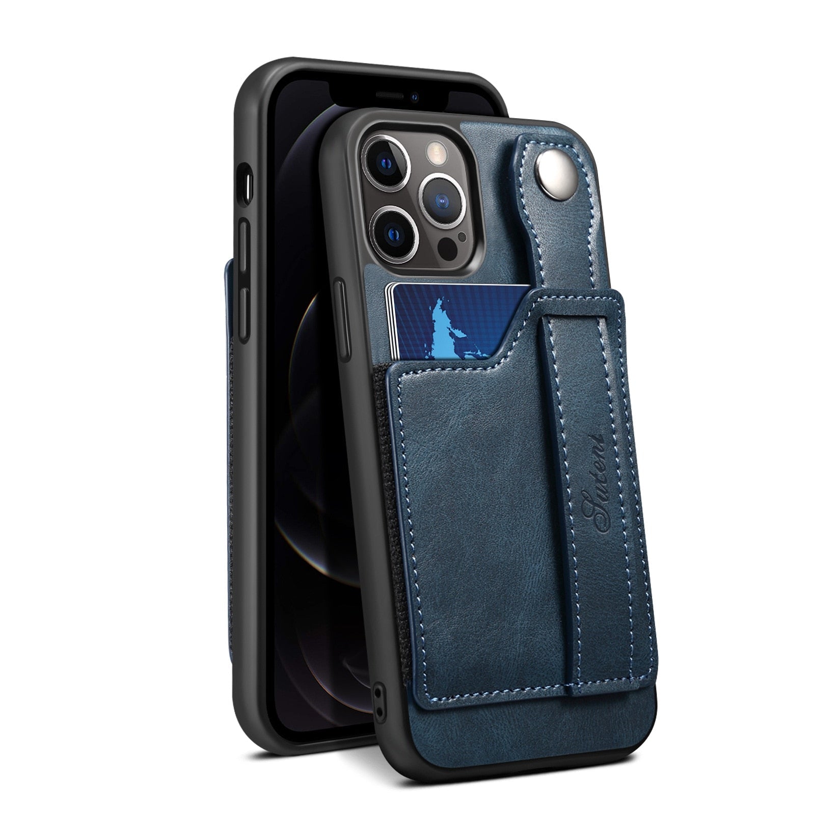 Case iPhone de Couro com Slot para Cartão e Alça Ajustável