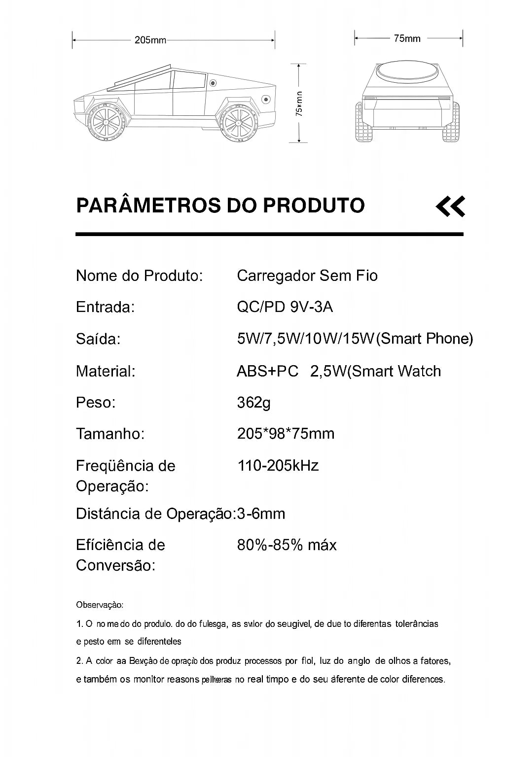 Estação De Carregamento 3 Em 1 Cybertruck